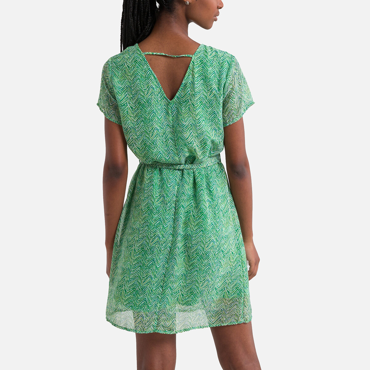 Платье Короткое с принтом XS зеленый LaRedoute, размер XS - фото 4