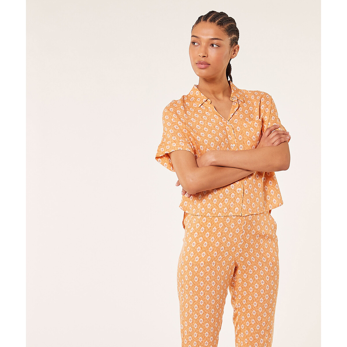 Рубашка ETAM От пижамы Gamy S оранжевый, размер S - фото 1