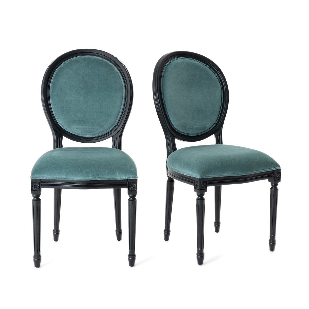 Комплект из 2 стульев-медальон из LaRedoute Велюра Lipstick единый размер синий - фото 1