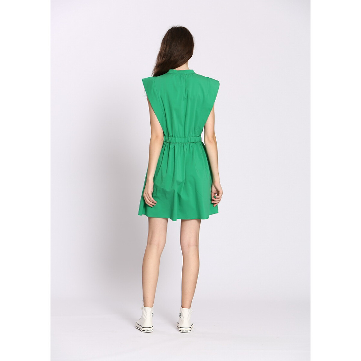 Платье Короткое расклешенное с короткими рукавами 3(L) зеленый LaRedoute, размер 3(L) Платье Короткое расклешенное с короткими рукавами 3(L) зеленый - фото 5