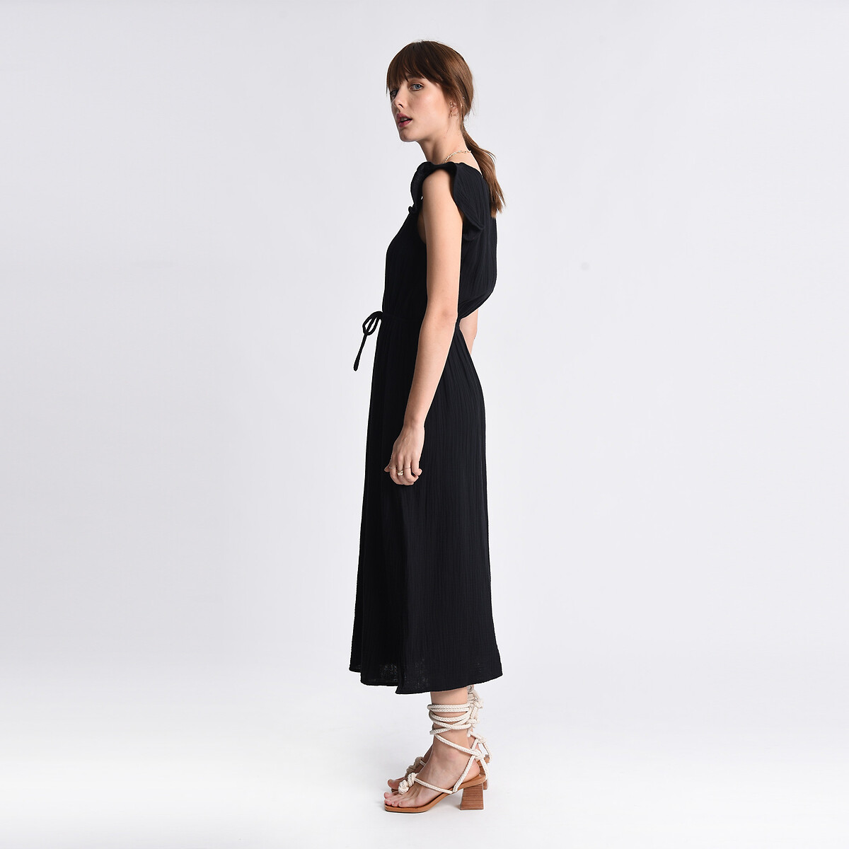 Платье MOLLY BRACKEN Из хлопчатобумажной газовой ткани рукава с волнами XL черный, размер XL - фото 2