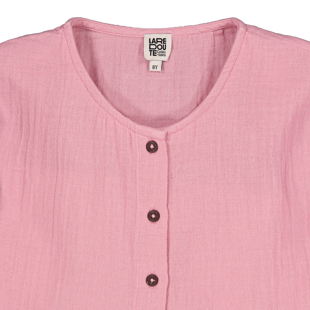 Платье без рукавов на пуговицах из газовой хлопчатобумажной ткани  3 года - 94 см розовый LaRedoute, размер 3 года - 94 см - фото 4