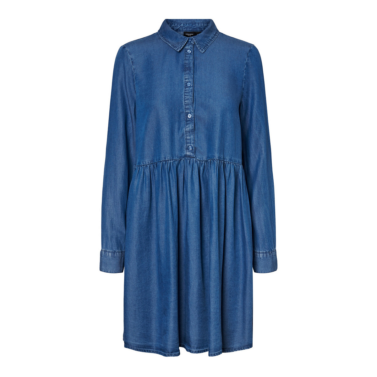 Платье-рубашка La Redoute лиоцелла S синий, размер S - фото 5