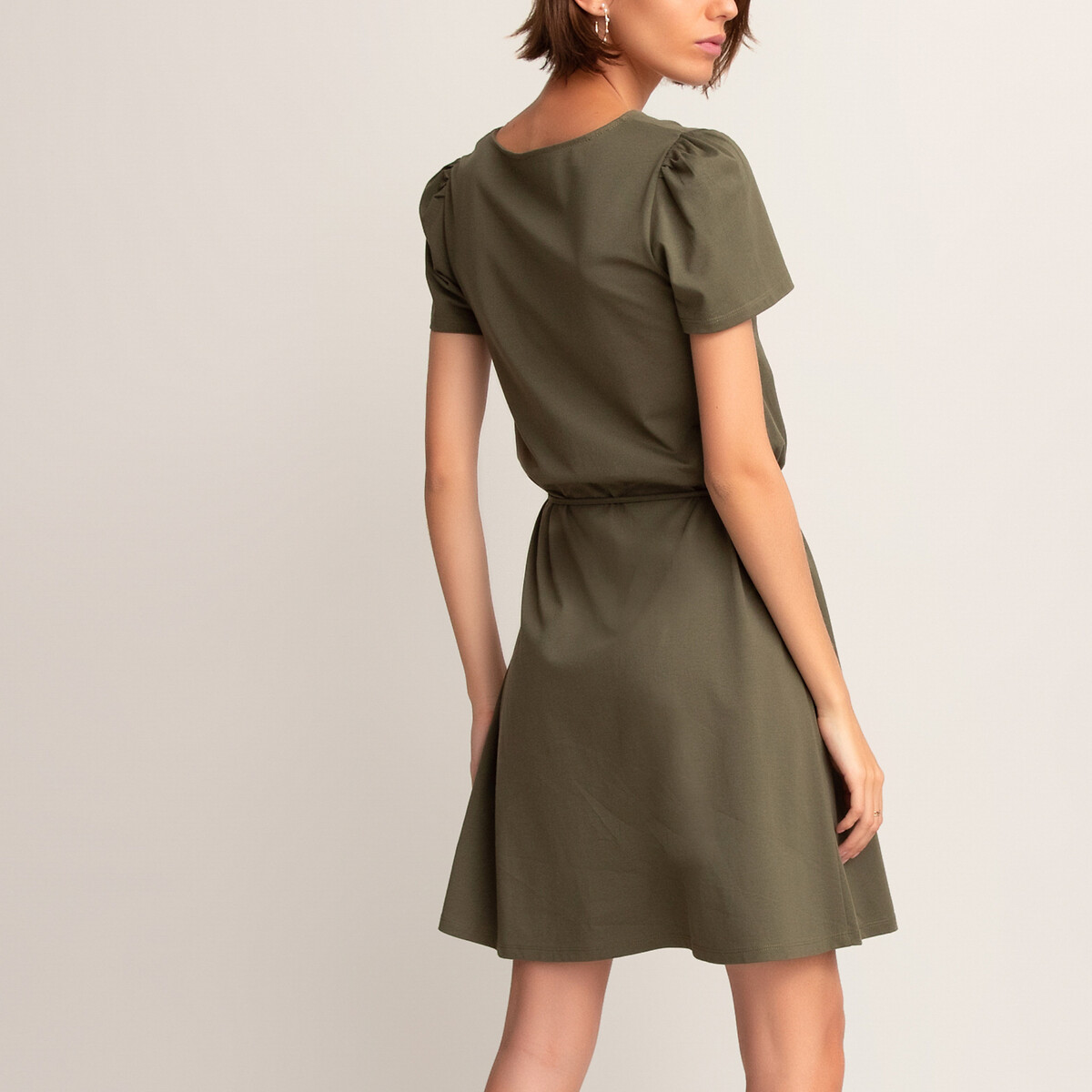 Платье La Redoute Короткое прямое с короткими рукавами L зеленый, размер L - фото 4