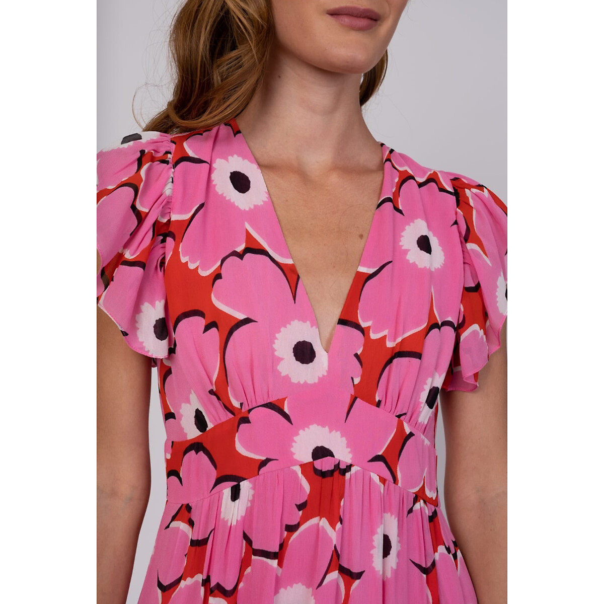 Платье Длинное с цветочным принтом Clmence L розовый LaRedoute, размер L - фото 2