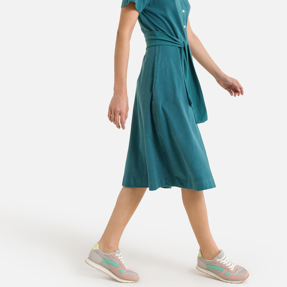 Платье LEON & HARPER На пуговицах с короткими рукавами RALINI L синий, размер L - фото 3