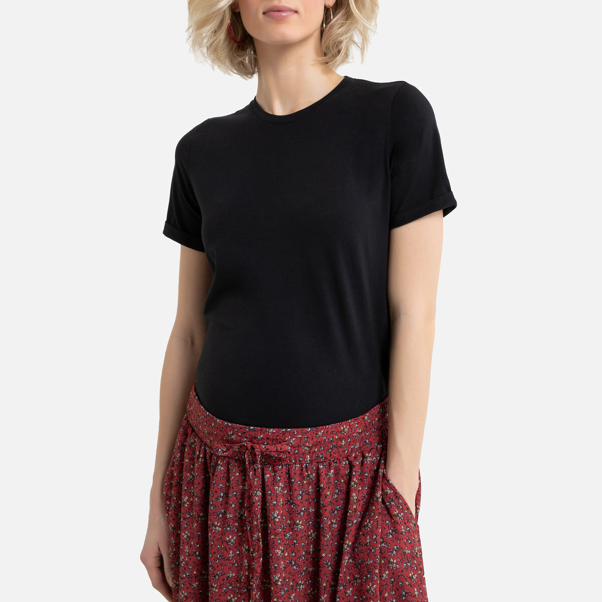 

Футболка La Redoute, Черный, Для периода беременности с круглым вырезом и короткими рукавами S черный