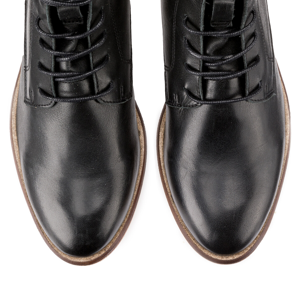 Кожаные LaRedoute Ботинки на шнуровке 38 черный, размер 38 - фото 3