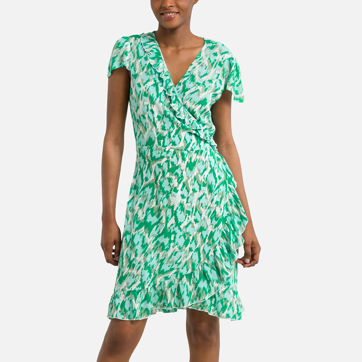 Платье С принтом L зеленый