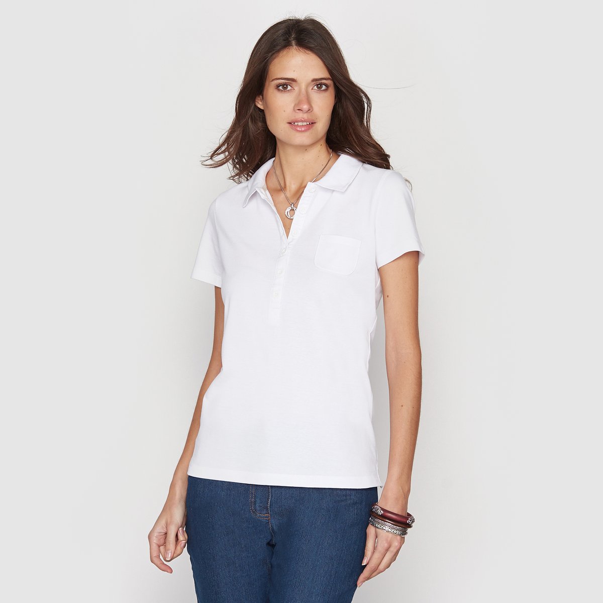 

Футболка-поло La Redoute, Белый, С короткими рукавами из трикотажа пике 42/44 (FR) - 48/50 (RUS) белый