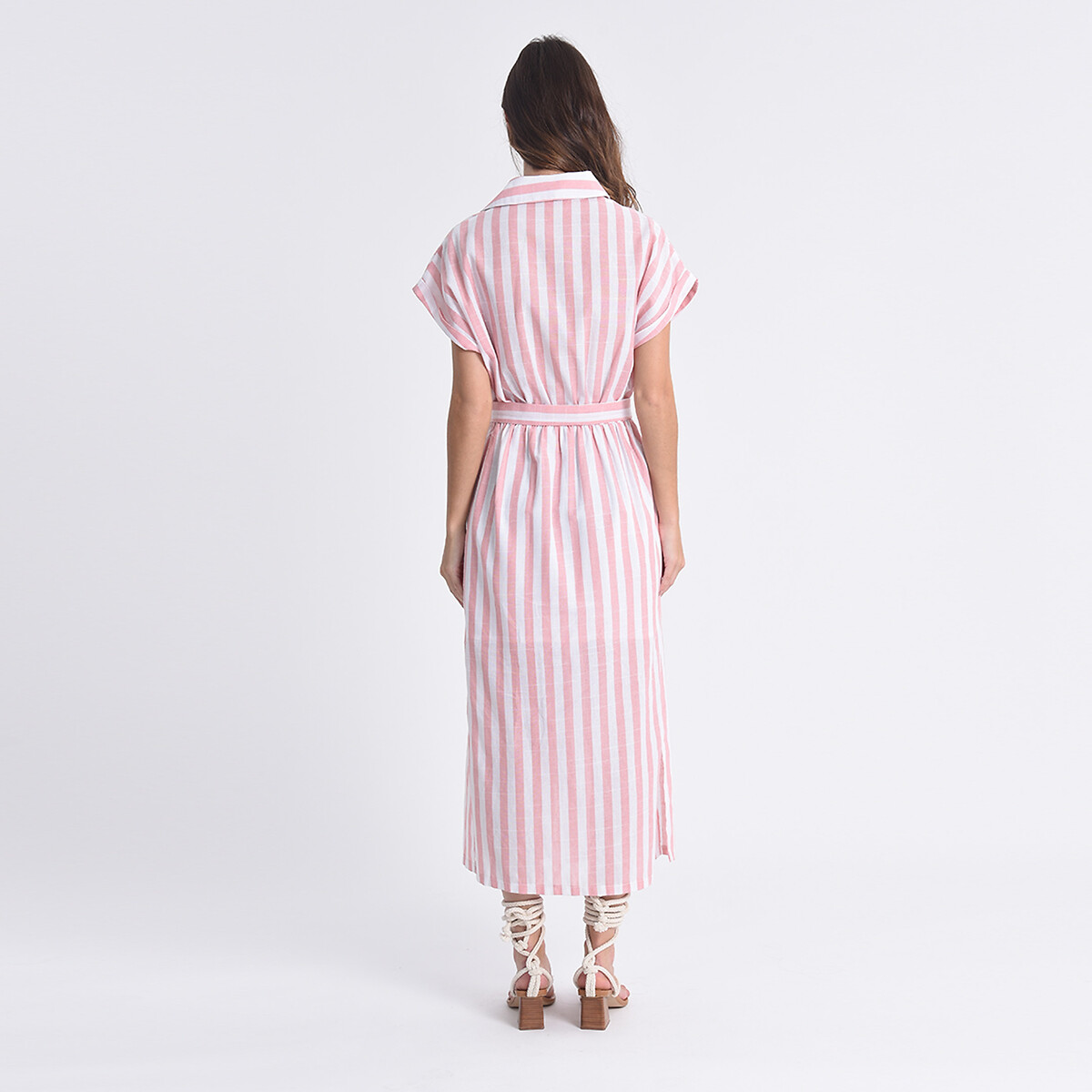 Платье-рубашка MOLLY BRACKEN В полоску с ремешком S розовый, размер S - фото 2