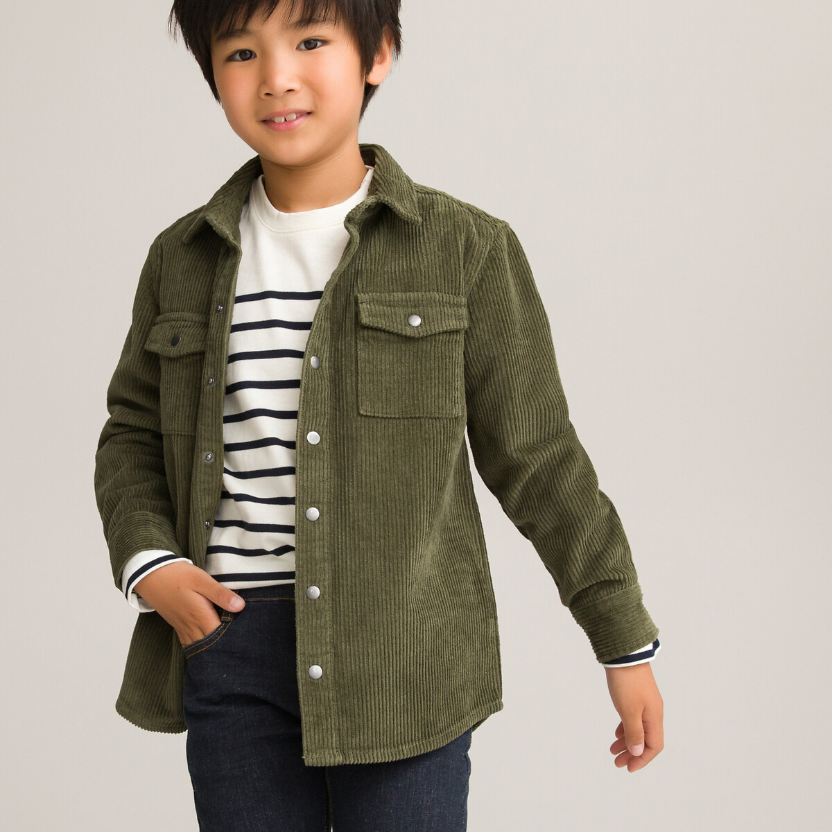 

Рубашка LA REDOUTE COLLECTIONS, Зеленый, Из рифленого велюра 3-14 лет 5 лет - 108 см зеленый