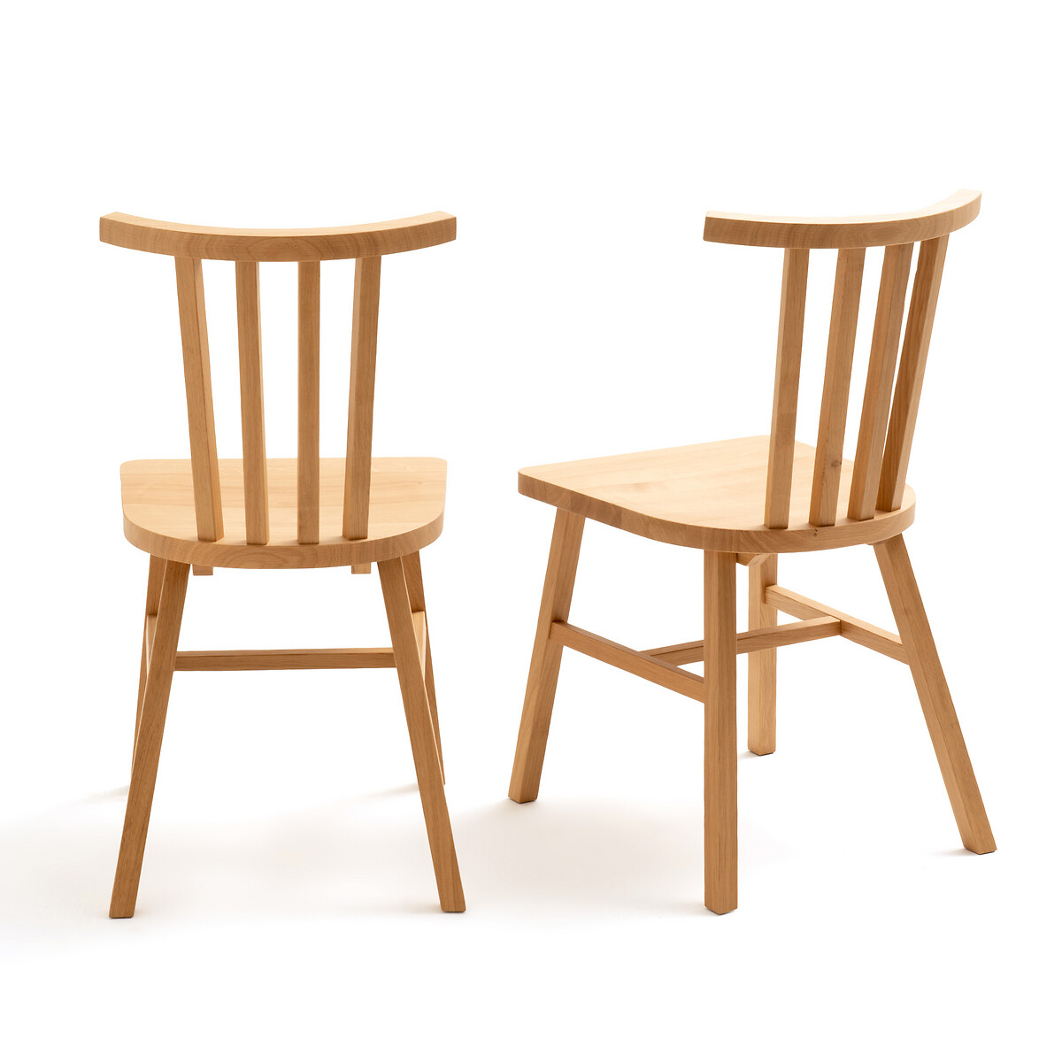Комплект из 2 стульев с LaRedoute Решетчатой спинкой из массива дуба Ivy единый размер каштановый - фото 3