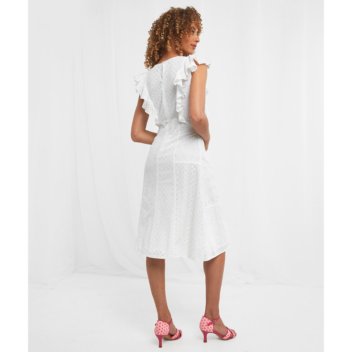 Платье JOE BROWNS Длинное расклешенное с рюшами 44 белый, размер 44 - фото 3