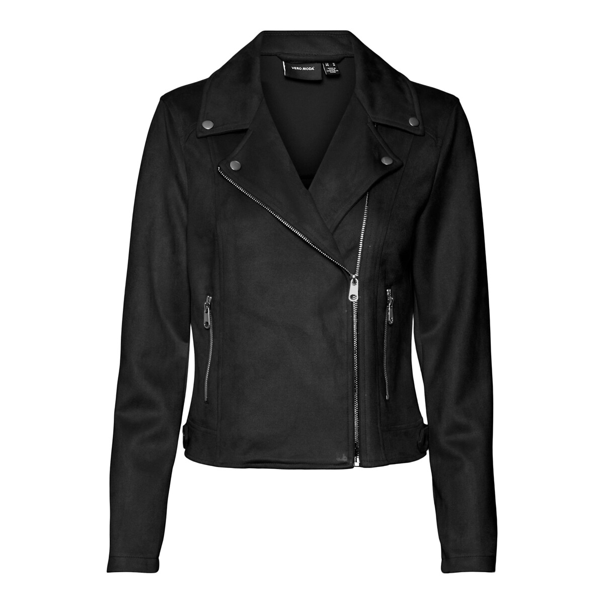 Куртка Короткая с эффектом замши M черный LaRedoute, размер M - фото 5