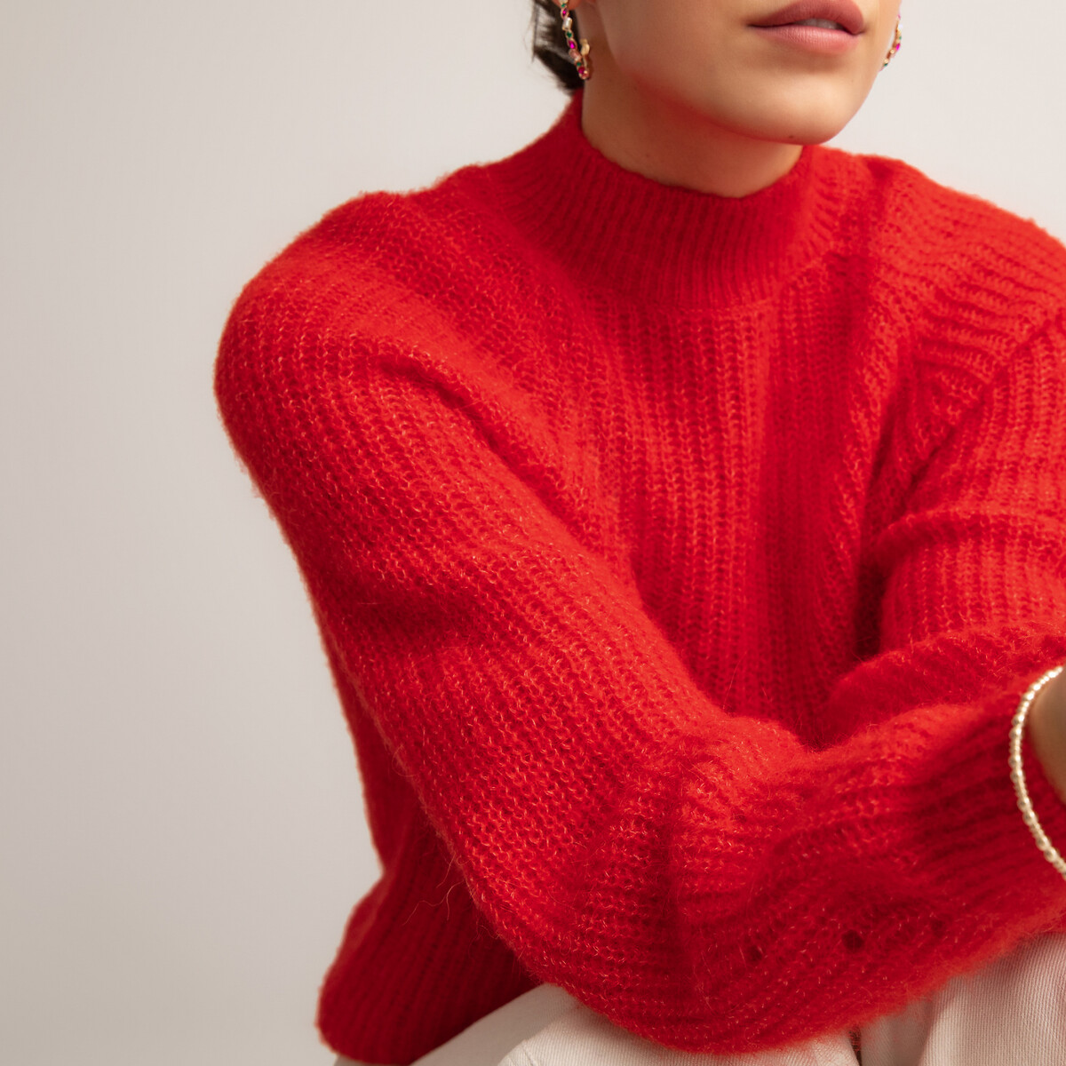 Пуловер LaRedoute С воротником-стойкой из альпаки XL красный, размер XL - фото 3
