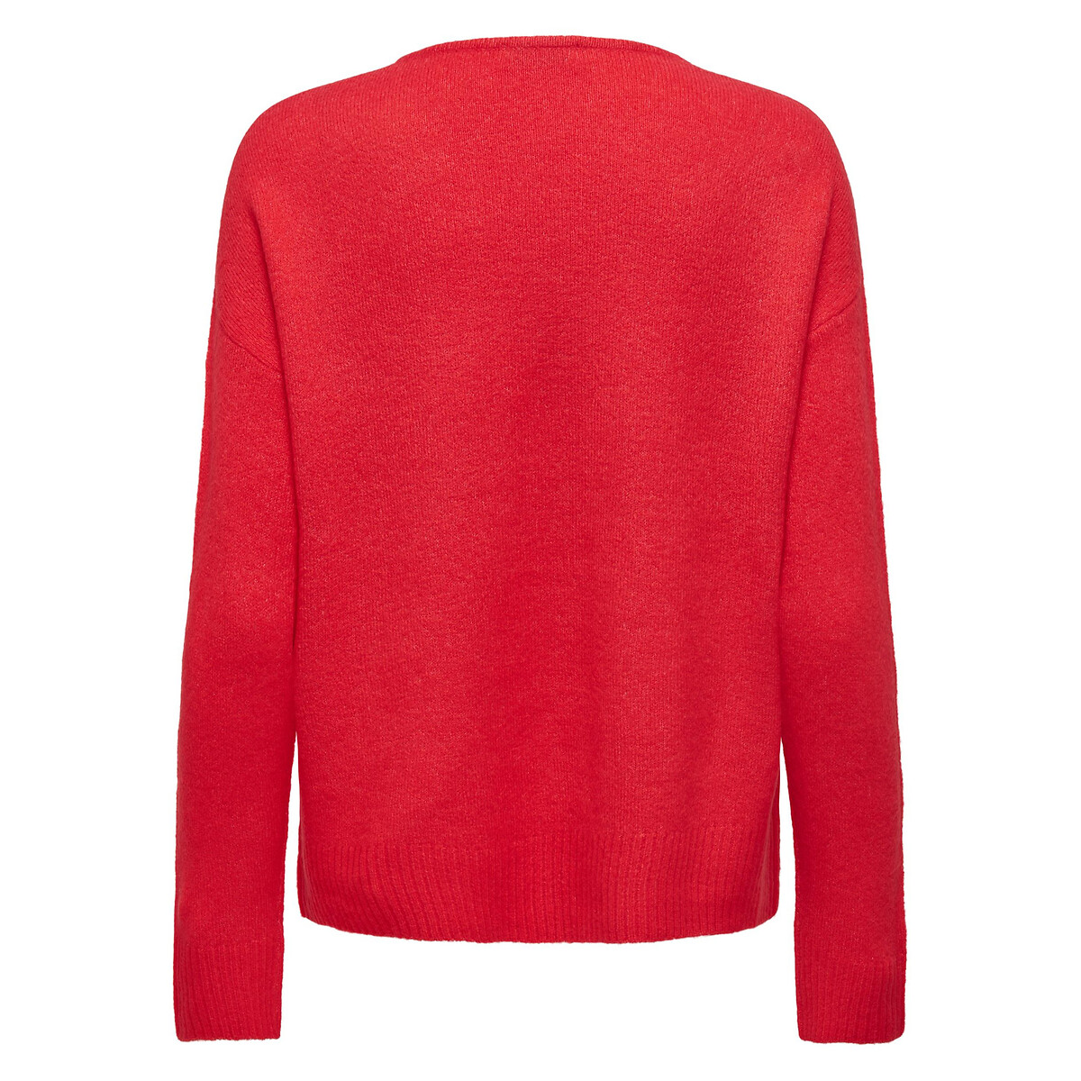 Пуловер С V-образным вырезом из пышного трикотажа S красный LaRedoute, размер S - фото 4