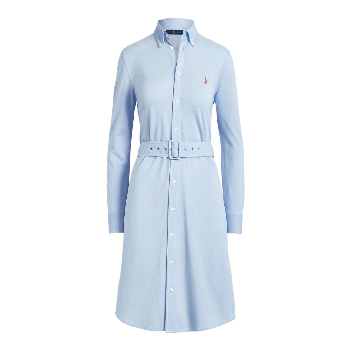 Платье-рубашка POLO RALPH LAUREN С ремешком длинные рукава L синий, размер L - фото 4