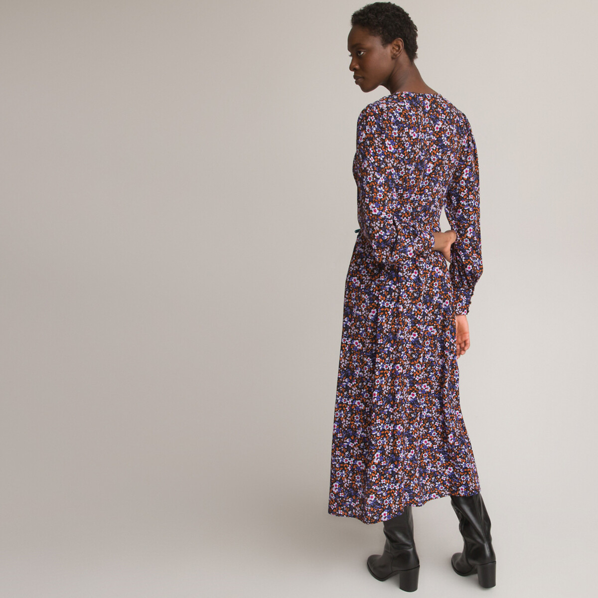 Платье Длинное расклешенное с цветочным принтом 58 разноцветный LaRedoute, размер 58 - фото 4