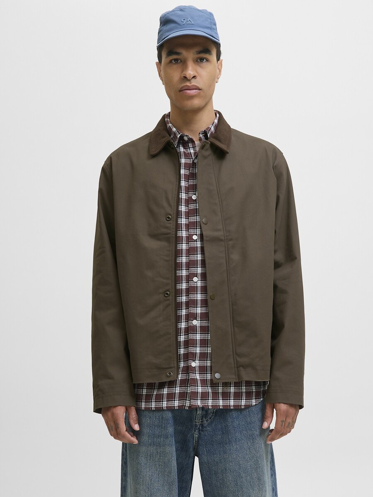 Прямой пиджак с велюровым воротником M каштановый