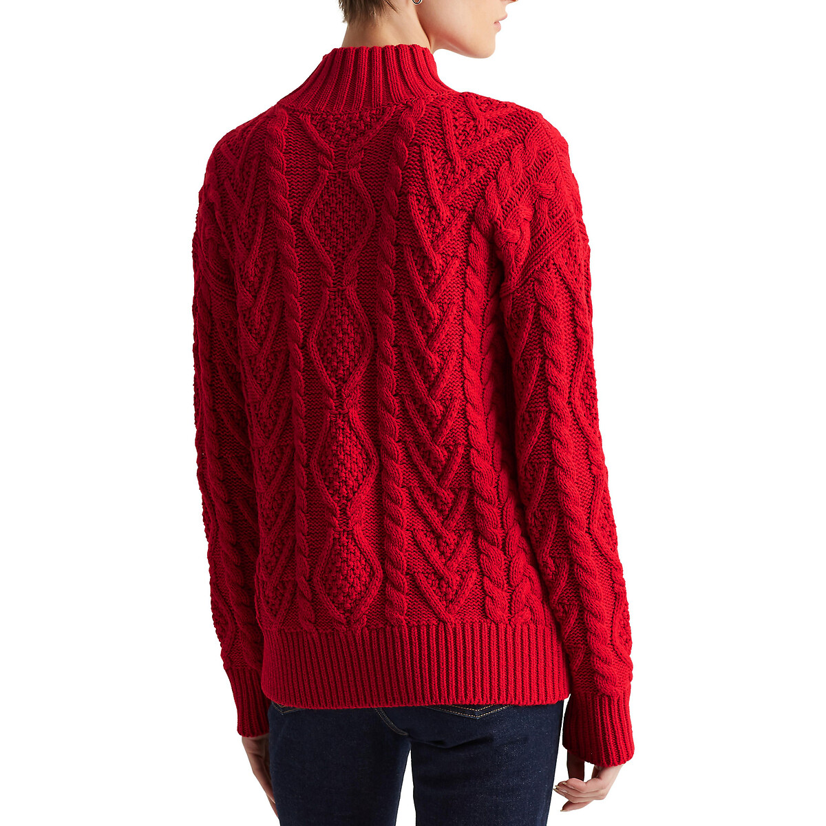 Пуловер LaRedoute С воротником-стойкой из плотного трикотажа S красный, размер S - фото 4