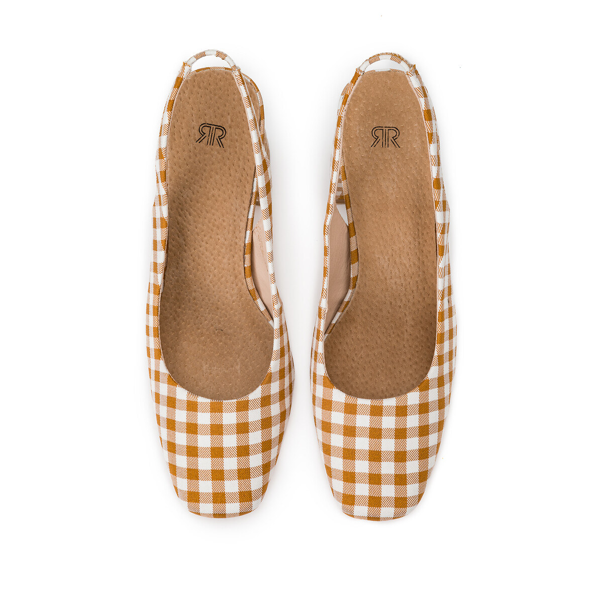 Туфли-лодочки LA REDOUTE COLLECTIONS На широком каблуке с принтом в клетку 36 желтый, размер 36 - фото 3