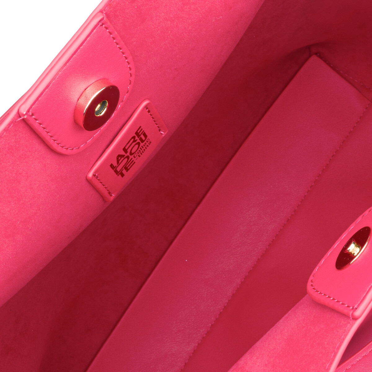 Сумка-шоппер с двойными ручками  единый размер розовый LaRedoute - фото 4