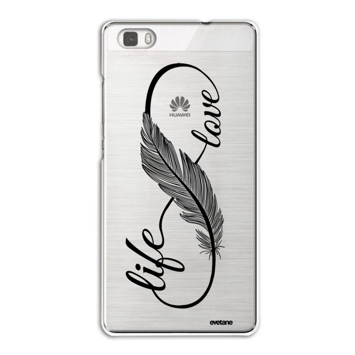Coque Huawei P8 Lite rigide transparente, Love Life, Evetane®