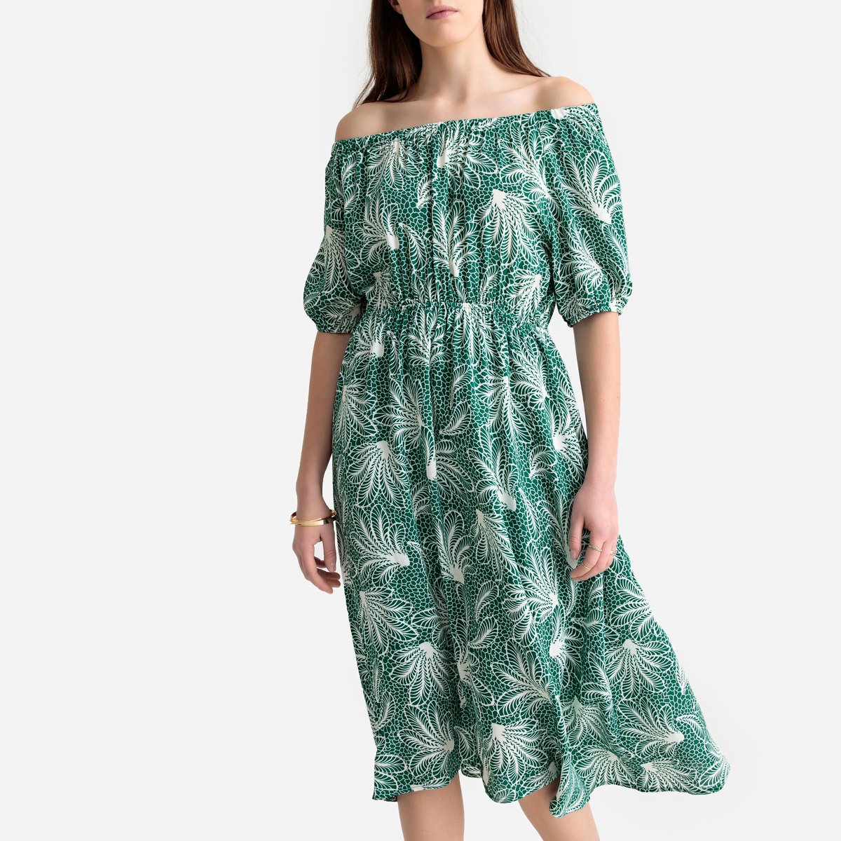 Платье до колена  - Зеленый цвет