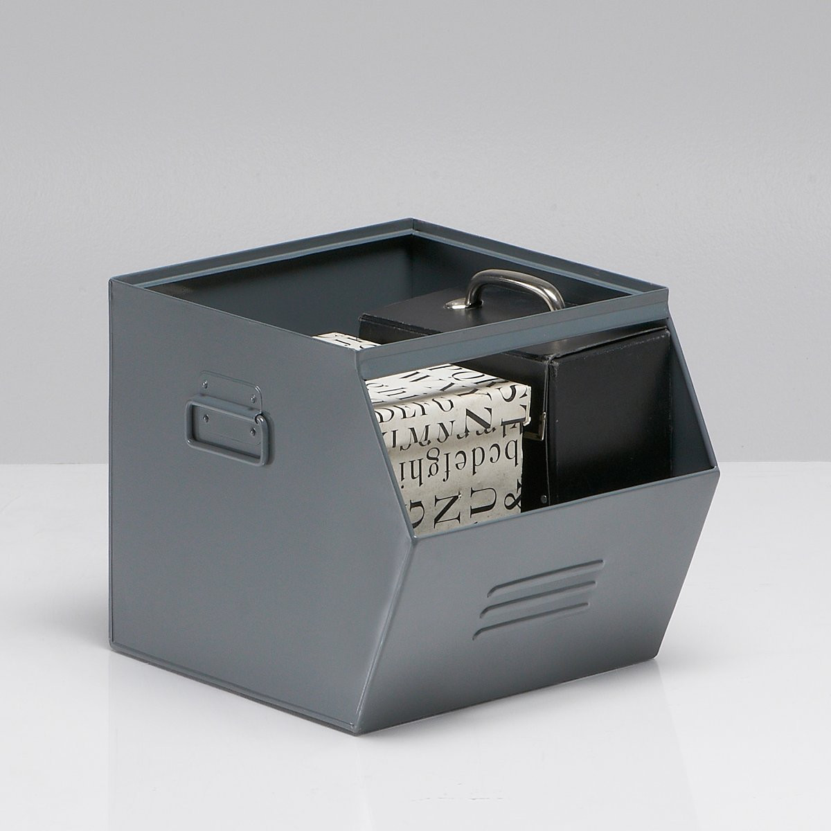 Ящик из оцинкованного металла HIBA единый размер серый