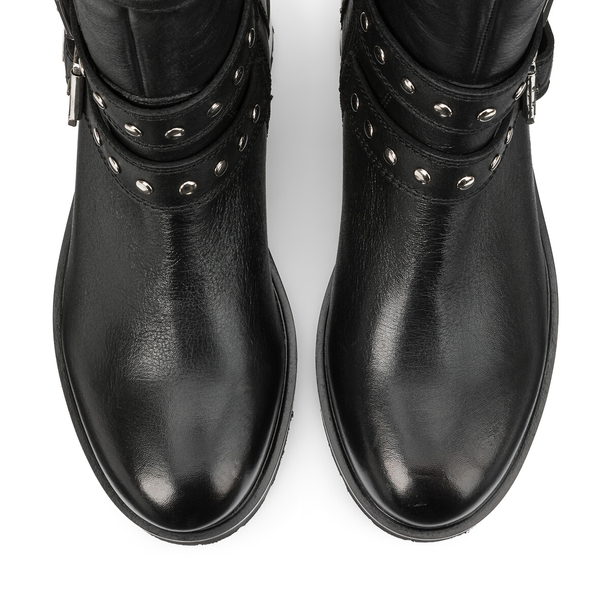 Ботинки LA REDOUTE COLLECTIONS PLUS Ботинки В байкерском стиле из кожи широкая стопа 38-45 45 черный, размер 45 - фото 3