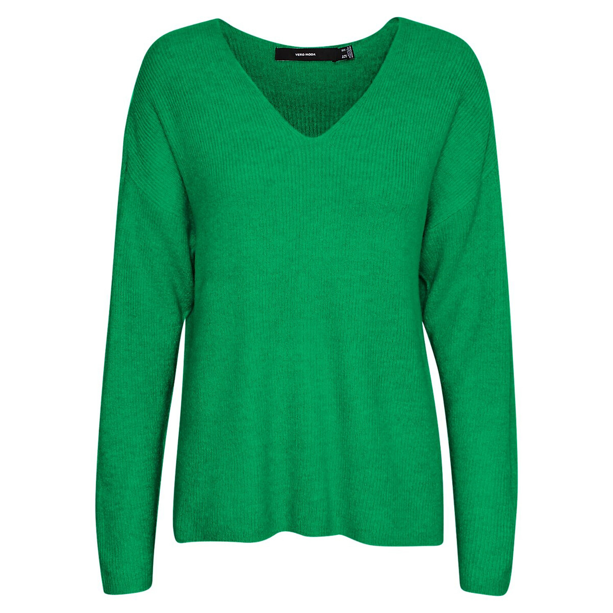 Пуловер Из пышного трикотажа V-образный вырез L зеленый LaRedoute, размер L - фото 5