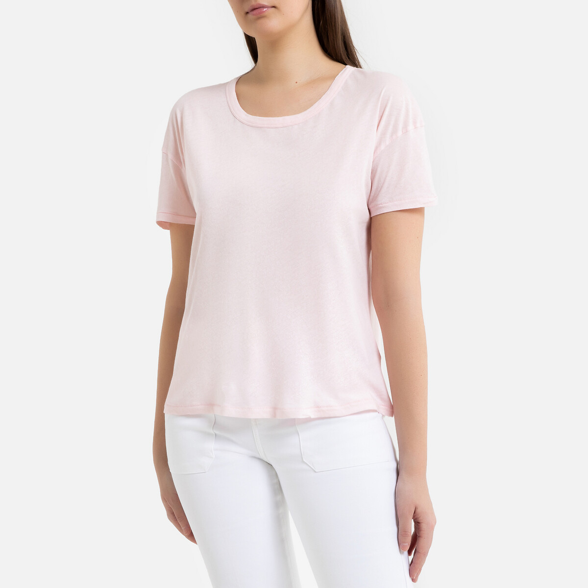 

Футболка La Redoute, Розовый, С круглым вырезом и короткими рукавами CHIPIECAT L розовый