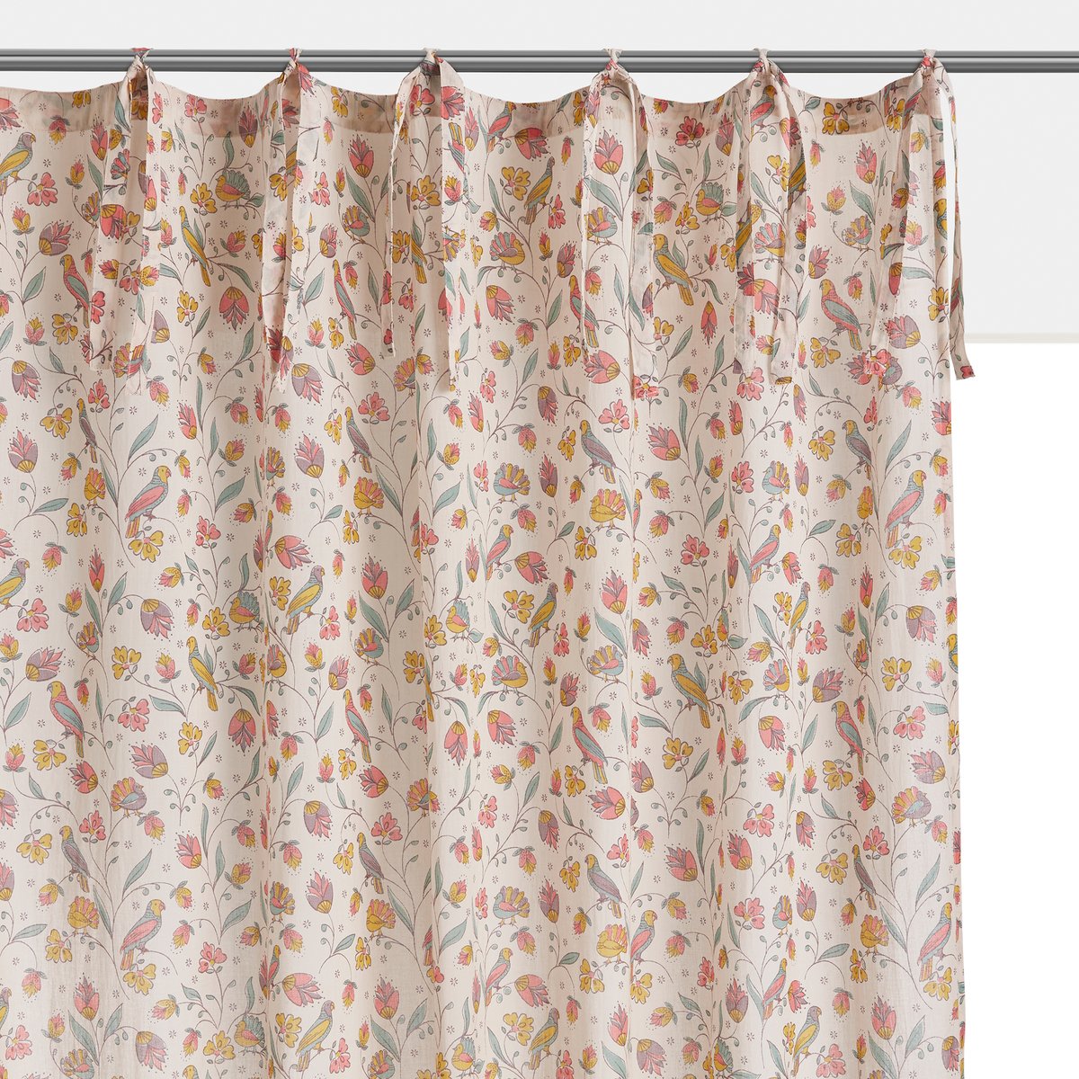 Image of Bertille Single Cotton Voile Curtain with Tie Top