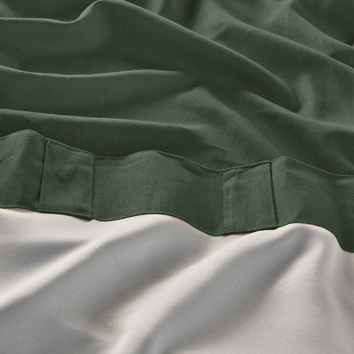 Занавеска LaRedoute Затемняющая из льна и вискозы Odorie 250 x 135 см зеленый, размер 250 x 135 см - фото 3