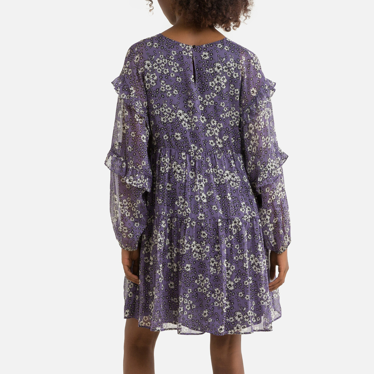 Платье IKKS Прямое короткое с цветочным принтом 48 фиолетовый, размер 48 - фото 4