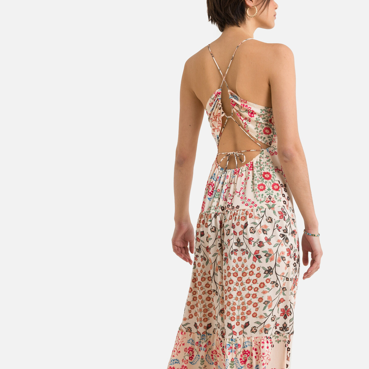 Платье BA&SH Длинное с принтом GISELE 1(S) бежевый, размер 1(S) Длинное с принтом GISELE 1(S) бежевый - фото 4