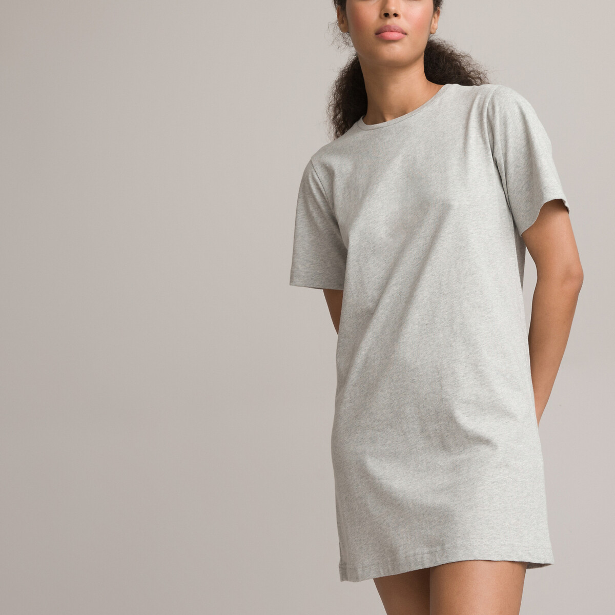 Платье-футболка С круглым вырезом короткими рукавами XL серый LaRedoute, размер XL - фото 2