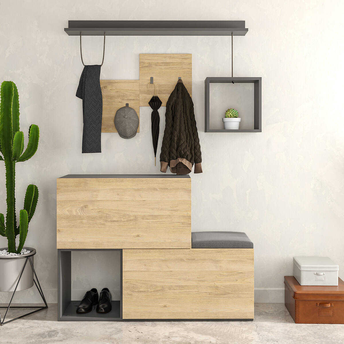 

Обувница LaRedoute, Каштановый, Обувница с вешалкой для одежды HOLDON HANGER единый размер каштановый