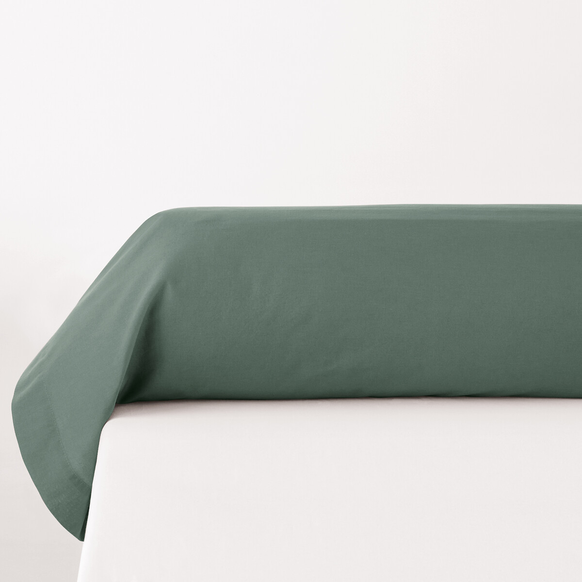 Наволочка На подушку-валик однотонная из стираного хлопка Scenario 85 x 185 см зеленый