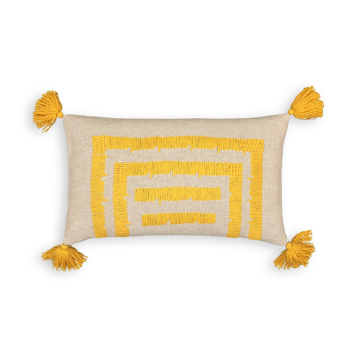 Чехол На подушку из льна и хлопка Riscaya 50 x 30 см желтый