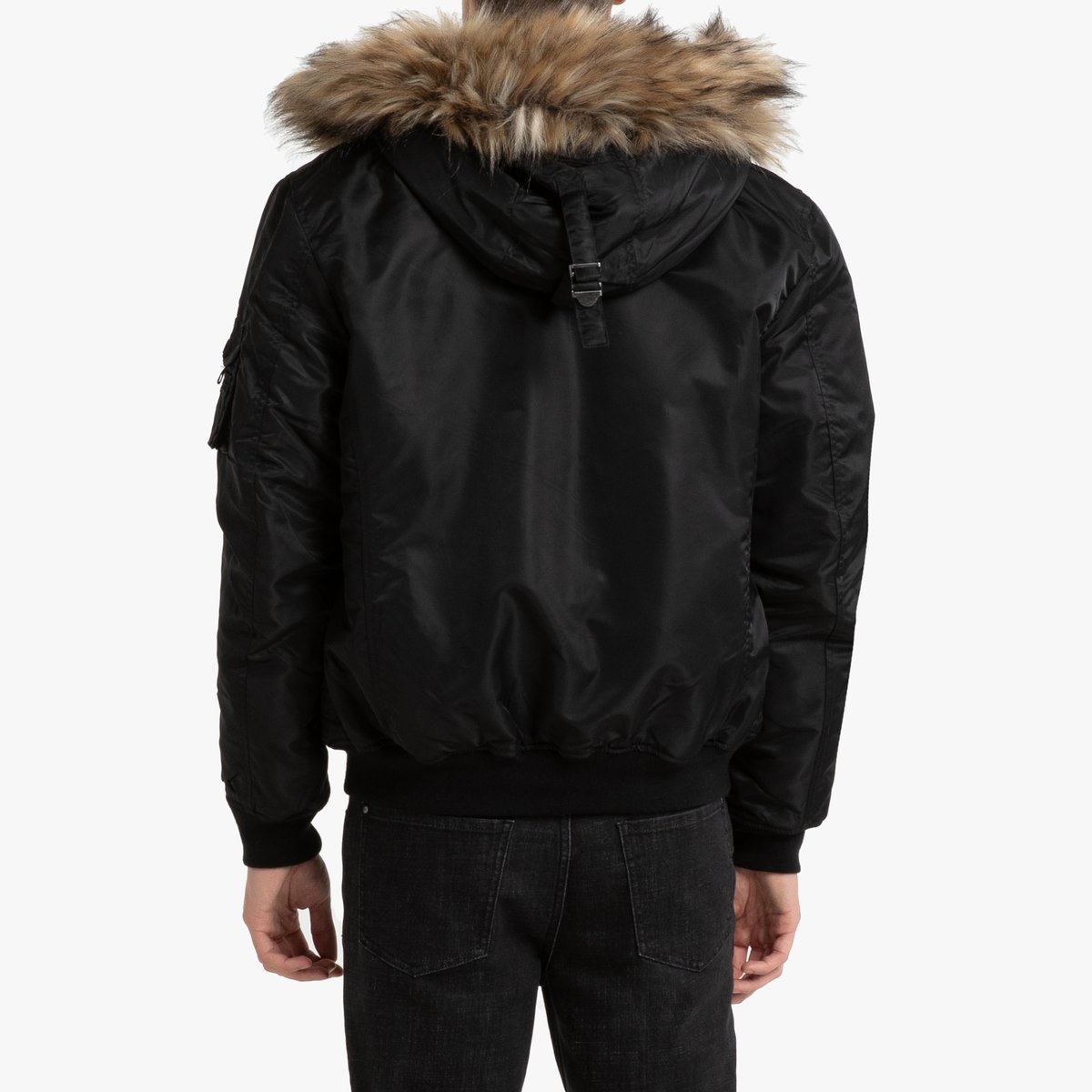 Куртка-бомбер La Redoute С капюшоном NB L черный, размер L - фото 4