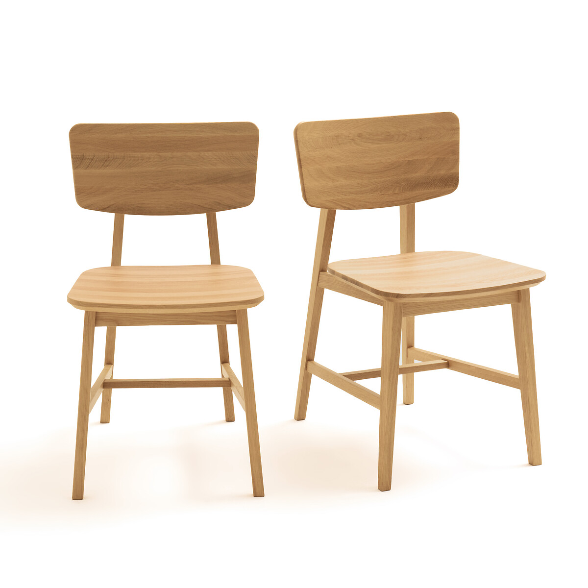 Комплект из 2 винтажных стульев из массива дуба Aya единый размер каштановый