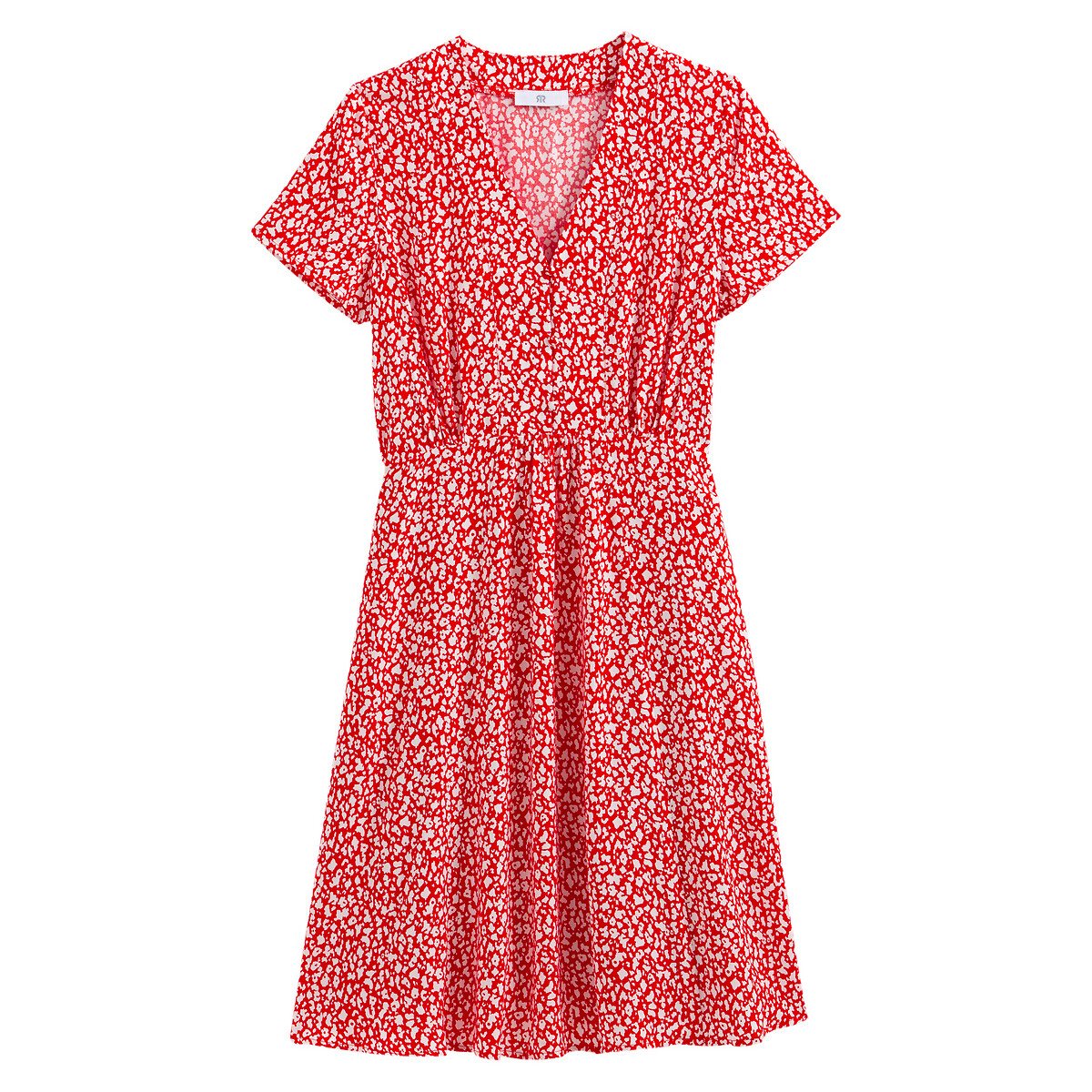 Платье LaRedoute С V-образным вырезом короткими рукавами с принтом 50 (FR) - 56 (RUS) красный, размер 50 (FR) - 56 (RUS) С V-образным вырезом короткими рукавами с принтом 50 (FR) - 56 (RUS) красный - фото 5
