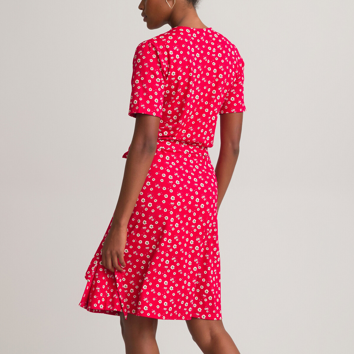 Короткое LA REDOUTE COLLECTIONS Платье с запахом из трикотажа джерси S разноцветный, размер S - фото 3