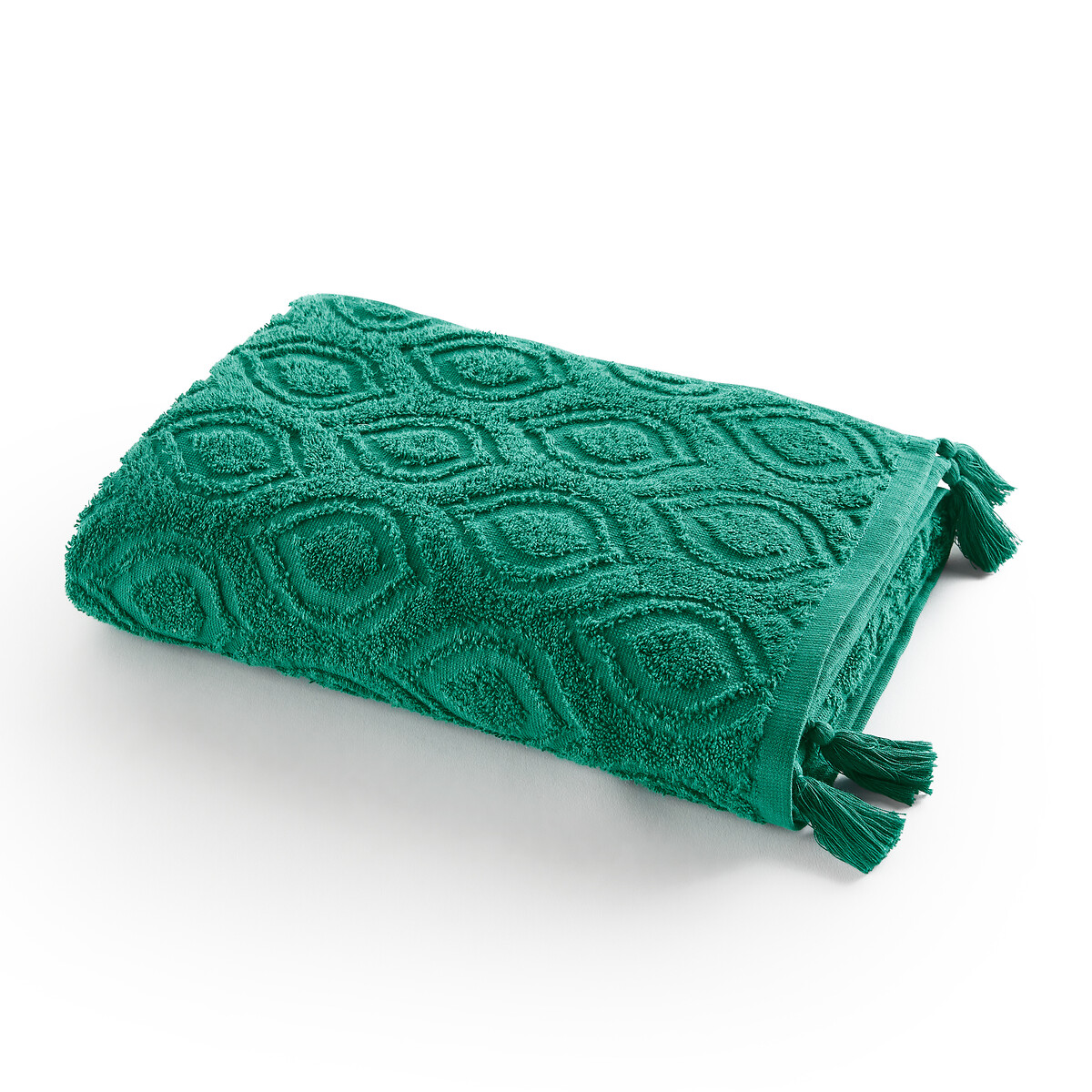 Полотенце Банное из махровой ткани с резным узором хлопок 500гм2 Tilak 70 x 140 см зеленый