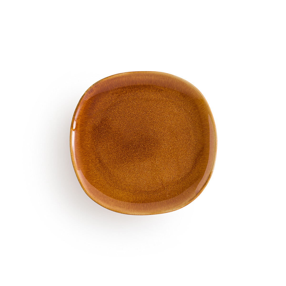 Комплект из шести тарелок десертных из керамики с глазурованной отражающей эмалью Marx единый размер каштановый ваза из глазурованной керамики medine единый размер каштановый