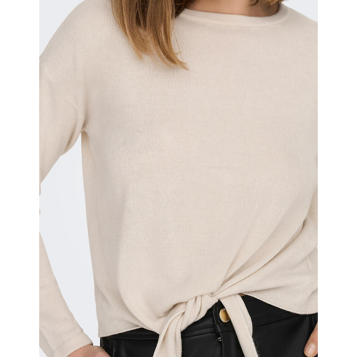 Пуловер Короткий с завязками M бежевый LaRedoute, размер M - фото 2