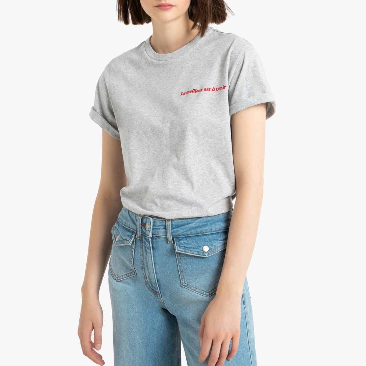 

Футболка La Redoute, Серый, С круглым вырезом M серый