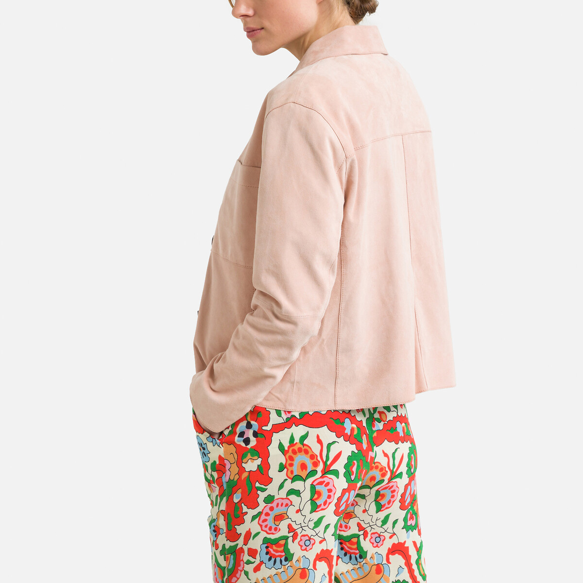 Куртка укороченная из кожи на пуговицах MELANIE  XL розовый LaRedoute, размер XL - фото 4